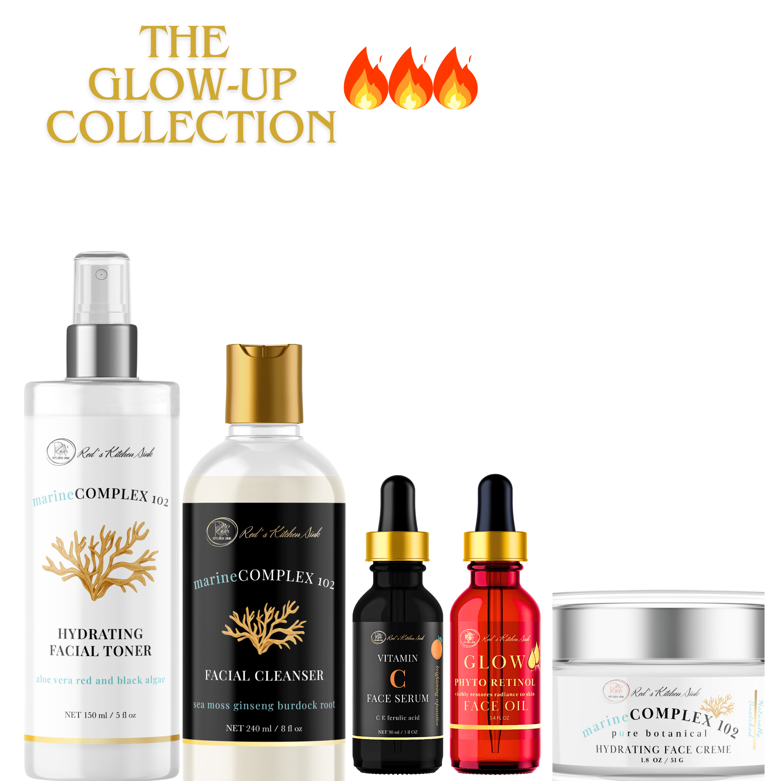 GLOW - UP COLLECTION REVITALIZING SKINCARE with SEA MOSS - Red's Kitchen Sink