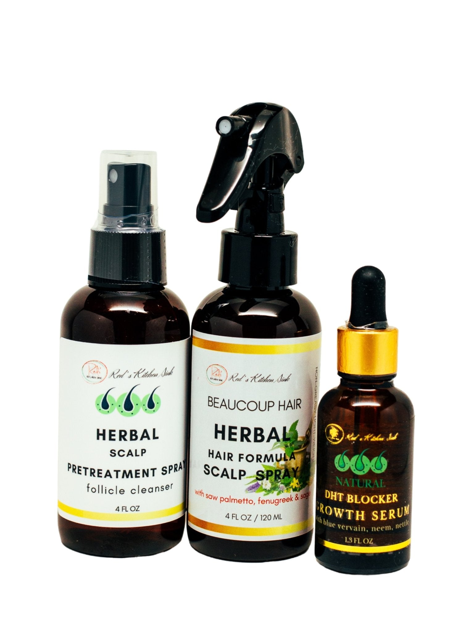 HERBAL HAIR GROWTH SYSTEM SCALP SPRAY - BEAUCOUP HAIR Men - Red's Kitchen Sink