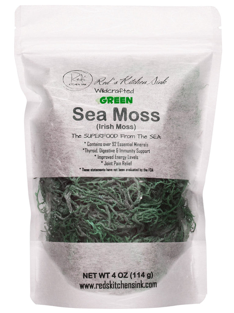 GREEN SEA MOSS | IRISH MOSS | WILDCRAFTED RAW VEGAN - Red's Kitchen Sink