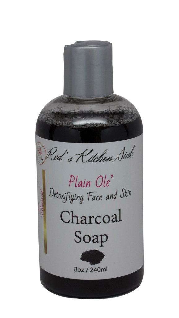 PLAIN OLE' DETOXIFYING CHARCOAL SOAP FACE AND BODY WASH - Red's Kitchen Sink