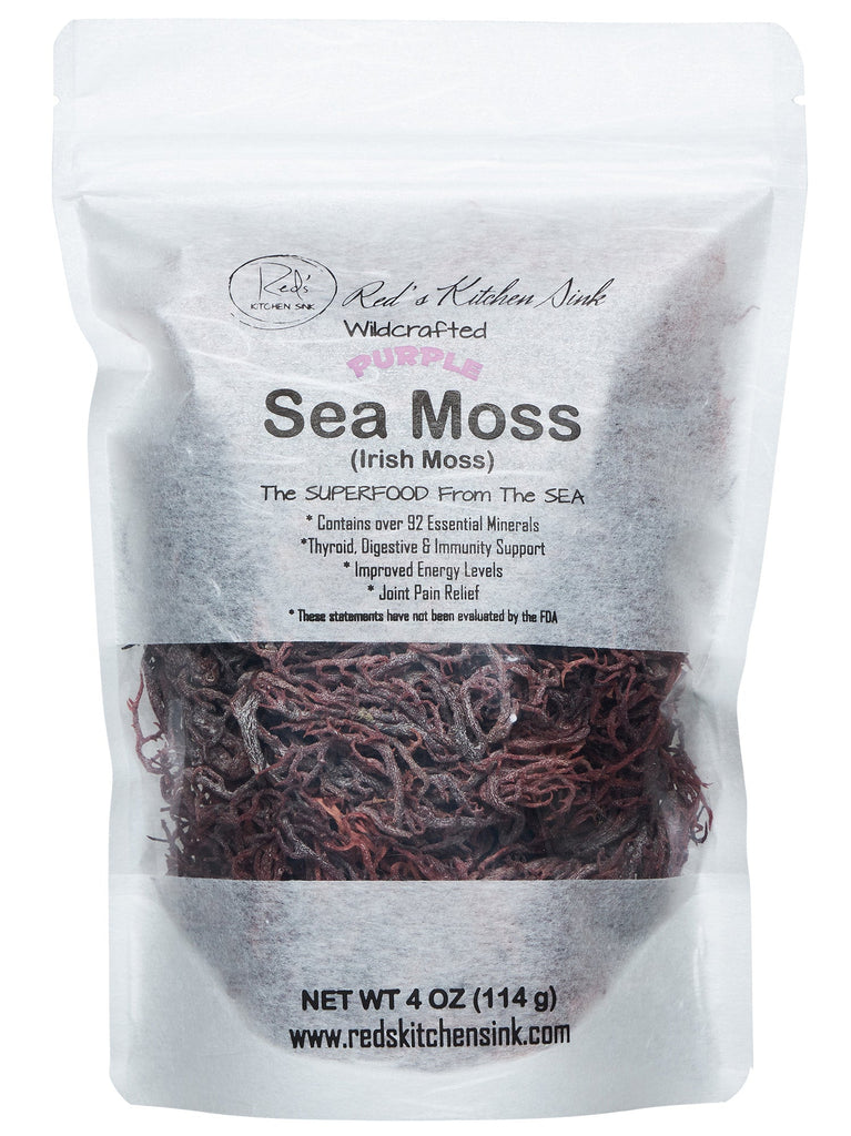 Purple Sea Moss | Irish Moss | Wildcrafted Raw 100% Natural - Red's Kitchen Sink