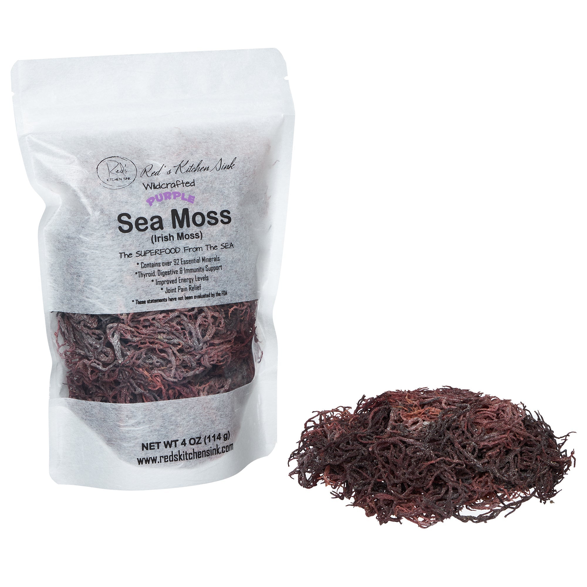 Purple Sea Moss | Irish Moss | Wildcrafted Raw 100% Natural | Red's ...