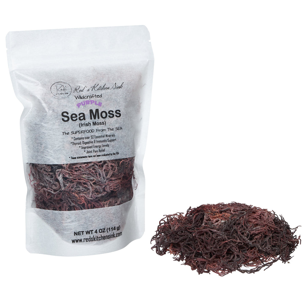 Purple Sea Moss | Irish Moss | Wildcrafted Raw 100% Natural - Red's Kitchen Sink